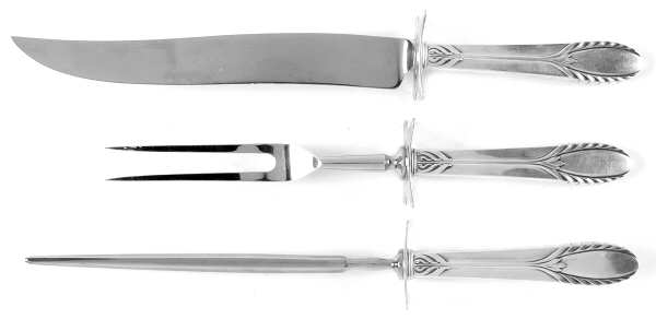 Trousseau (Sterling, 1934) Large 3-Piece Roast Carving Set w/ Stainless Blade
