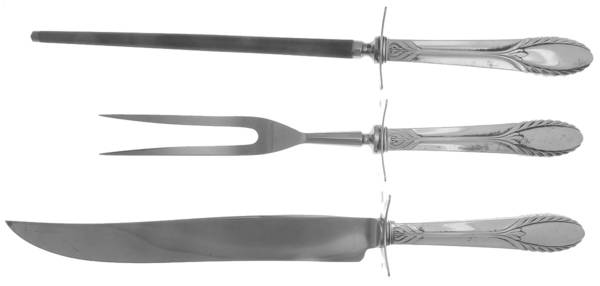 Trousseau (Sterling, 1934) Large 3-Piece Roast Carving Set w/ Stainless Blade