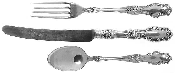 Tudor (Silverplate, 1904) 3 Piece Youth Set (Knife, Fork & Spoon)