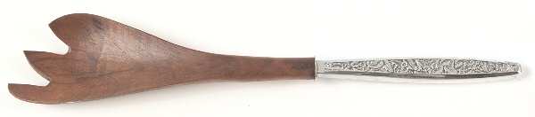 Valencia (Sterling, 1965) Salad Serving Fork with Wooden Prongs