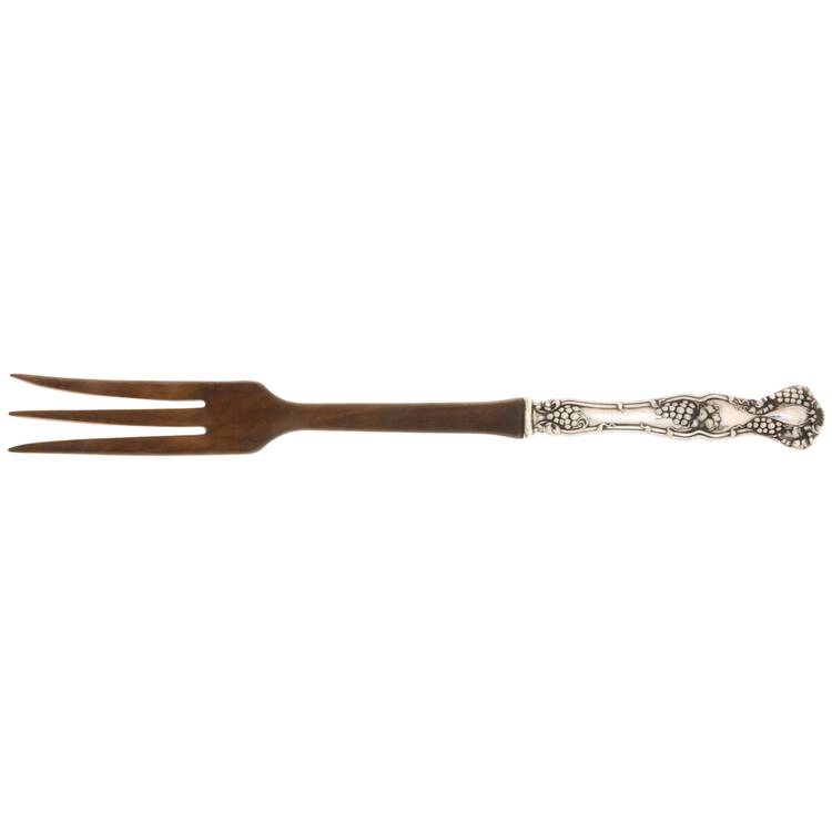 Vintage (Silverplate, 1904) Salad Serving Fork with Wooden Prongs