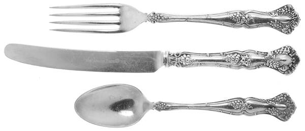 Vintage (Silverplate, 1904) 3-Piece Youth Set (Knife, Fork & 5 O'Clock Spoon)