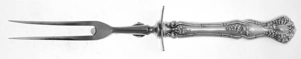 Vintage (Silverplate, 1904) Small Steak Carving Fork with Stainless Prongs
