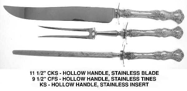 Vintage (Silverplate, 1904) Small Steak 3-Piece Carving Set with Stainless Blade