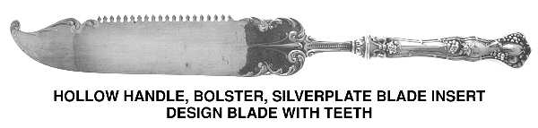 Vintage (Silverplate, 1904) Hollow Handle Solid Cake Saw