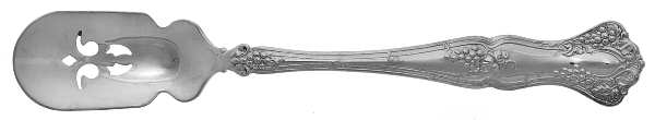 Vintage (Silverplate, 1904) Short Handled Olive Spoon with Pierced Bowl