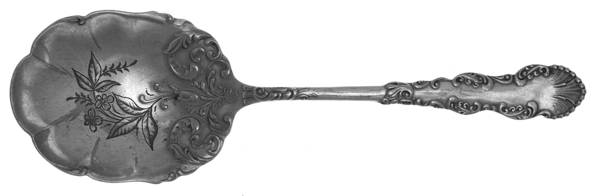 Waldorf (Silverplate, 1894) Medium Bright Cut Berry/Casserole Spoon