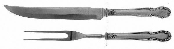 Wedding Bells (Sterling, 1948) 2 Piece Small Carving Set W/ Sterling Guard