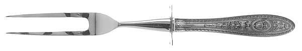 Wedgwood (Sterling, 1924, No Monos) Small Steak Carving Fork with Stainless Prongs