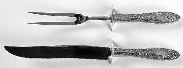 Wedgwood (Sterling, 1924, No Monos) (2 Pc)Carving Set-Lg Stnbl/Roast w/Sterling Guard