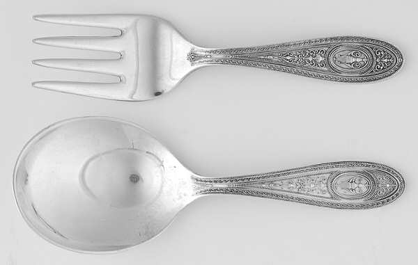Wedgwood (Sterling, 1924, No Monos) Small 2 Piece Baby Set (Fork, Spoon)