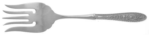 Wedgwood (Sterling, 1924, No Monos) Large Stainless-Tine Cold Meat Serving Fork