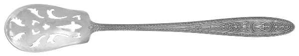 Wedgwood (Sterling, 1924, No Monos) Pierced Bowl Short Handle Olive Spoon