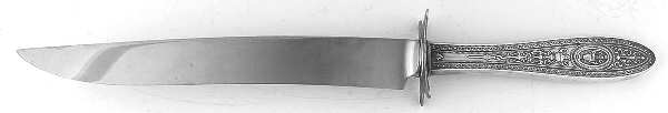 Wedgwood (Sterling, 1924, No Monos) Large Carving/Roast Knife StnlBl w/Sterling Guard