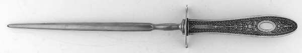 Wedgwood (Sterling, 1924, No Monos) Large Knife Sharpener-Steel Rod w/Sterling Guard