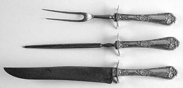Wellesley (Sterling, 1912) Large 3-Piece Roast Carving Set w/ Stainless Blade