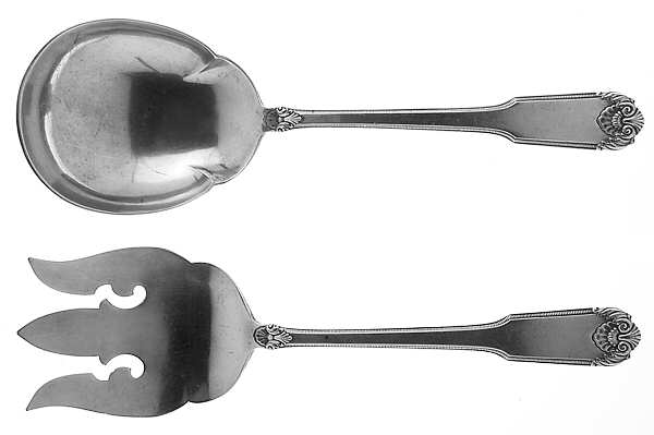 Whitehall-New (Sterling, 1938, No Monograms) (2 Pc) Solid Salad Set