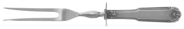 Whitehall-New (Sterling, 1938, No Monograms) Small Steak Carving Fork with Stainless Prongs