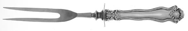 Winchester (Sterling, 1902, No Monograms) Small Steak Carving Fork with Stainless Prongs