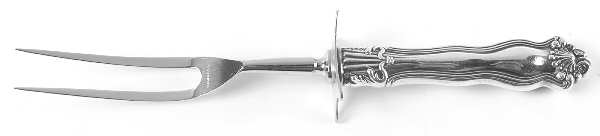Winchester (Sterling, 1902, No Monograms) Large Stainless-Prong Roast Carving Fork