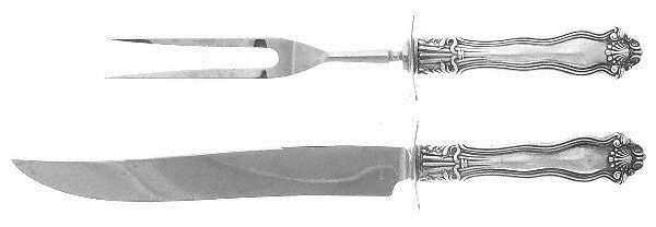 Winchester (Sterling, 1902, No Monograms) Large 2-Piece Roast Carving Set w/ Stainless Blade