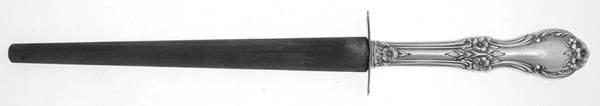 Wild Rose-New (Sterling, 1948, New, No Monos) Large Steel Rod Knife Sharpener