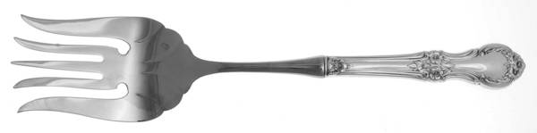 Wild Rose-New (Sterling, 1948, New, No Monos) Large Stainless-Tine Cold Meat Serving Fork