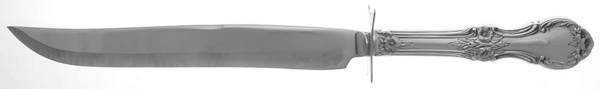 Wild Rose-New (Sterling, 1948, New, No Monos) Large Stainless Blade Roast Carving Knife