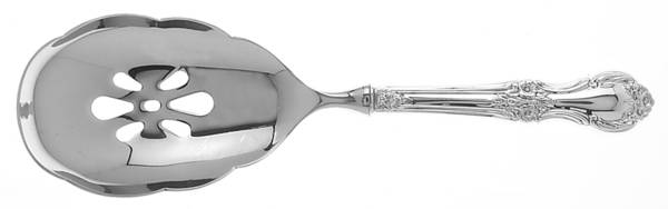 Wild Rose-New (Sterling, 1948, New, No Monos) Pierced Serving Spoon with Stainless Bowl