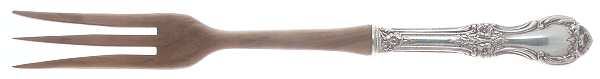 Wild Rose-New (Sterling, 1948, New, No Monos) Salad Serving Fork with Wooden Prongs