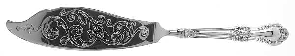 Wild Rose-New (Sterling, 1948, New, No Monos) Engraved Fish Serving Knife-Stainless Blade