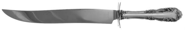 Wild Rose-Old-Rosalind (Sterling, 1908, No Monos) Large Stainless Blade Roast Carving Knife