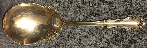 Wild Rose-Old-Rosalind (Sterling, 1908, No Monos) Small Solid Berry/Casserole Spoon
