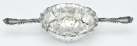 Wild Rose-Old-Rosalind (Sterling, 1908, No Monos) Solid Individual Overcup Tea Strainer