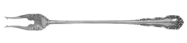 Wild Rose-Old-Rosalind (Sterling, 1908, No Monos) Long Handle Pickle/Olive Fork