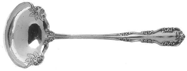 Wild Rose-Old-Rosalind (Sterling, 1908, No Monos) Solid Piece Cream Ladle