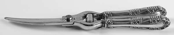 Wild Rose-Old-Rosalind (Sterling, 1908, No Monos) Poultry Shears with Stainless Blades
