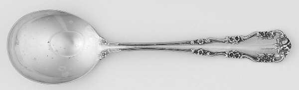 Wild Rose-Old-Rosalind (Sterling, 1908, No Monos) Round Bowl Soup Spoon (Cream Soup)