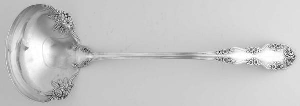 Wild Rose-Old-Rosalind (Sterling, 1908, No Monos) Solid Soup Ladle