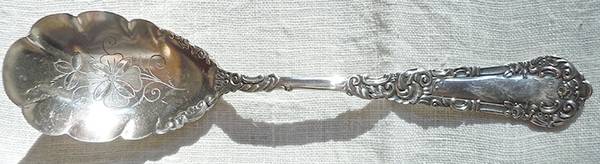 Yale I (Silverplate, 1894) Large Bright Cut Jelly Spoon