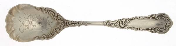 Yale I (Silverplate, 1894) Sugar Shell Spoon, Bright Cut