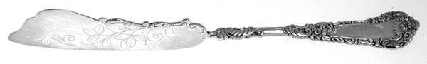 Yale I (Silverplate, 1894) Flat Twisted Handle Master Butter Knife Bright Cut