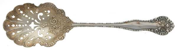 York (Silverplate, 1900) Pierced Nut Serving Spoon