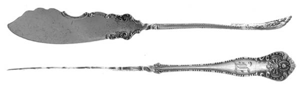 York (Silverplate, 1900) Monogramed Flat Handle Master Butter Knife