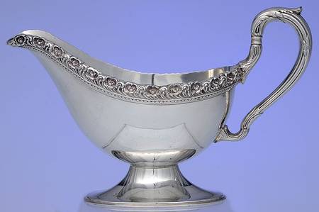 Du Barry-Floral Border (Silver, Hollowware, Wbswcx) Plated Gravy Boat No Underplate