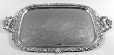 Du Barry-Floral Border (Silver, Hollowware, Wbswcx) 17" Waiter Tray
