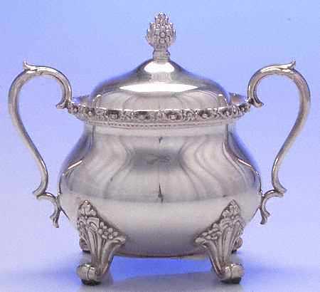 Du Barry-Floral Border (Silver, Hollowware, Wbswcx) Sugar Bowl No Lid