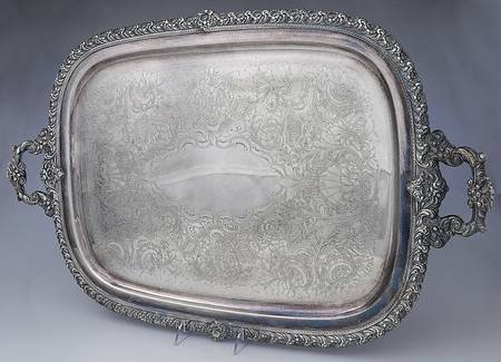 Du Barry-Floral Border (Silver, Hollowware, Wbswcx) 22" Waiter Tray