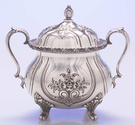 Du Barry-Chased (Silverplate, Hllwr, Websterwlcx) Sugar Bowl & Lid
