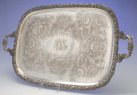 Rococo (Silverplate, Hollowware) Large Footed Waiter Tray